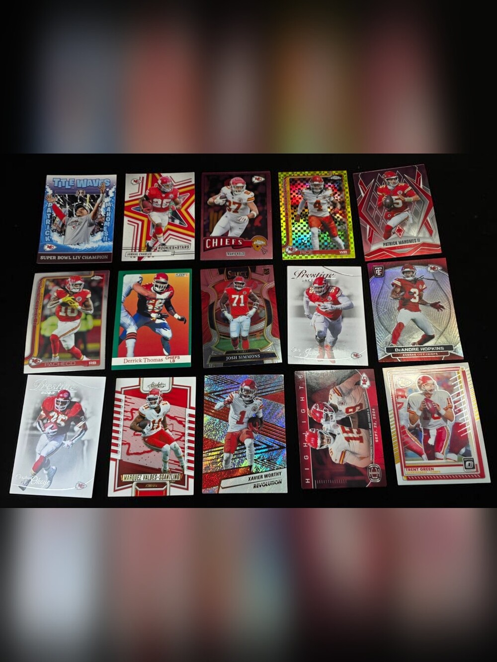 Kansas Citys Chiefs Past And Present Team Football Card Set of 15.